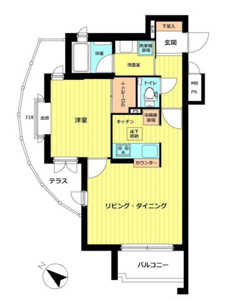 プレシャスヒル大崎(1LDK/1階)の間取り写真