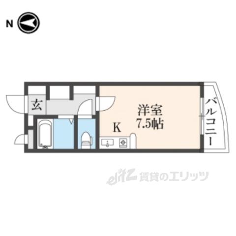 ハイツ寛(1K/3階)の間取り写真