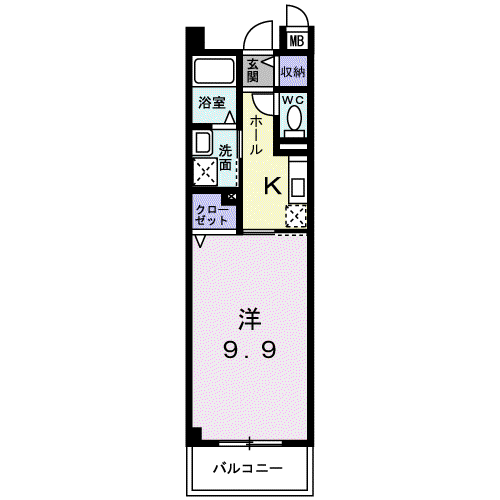 ポラリス(1K/3階)の間取り写真