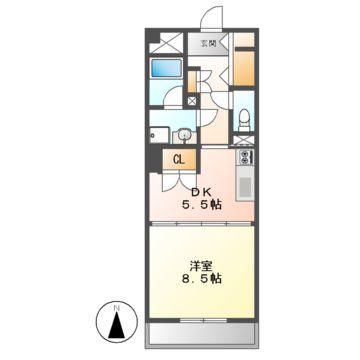 フィオレンテ本山(1DK/2階)の間取り写真