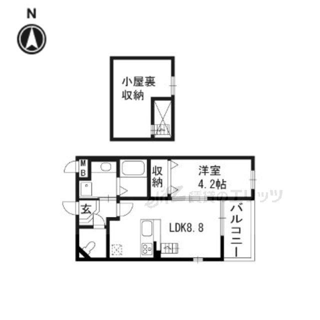 エスペランサ(1LDK/2階)の間取り写真
