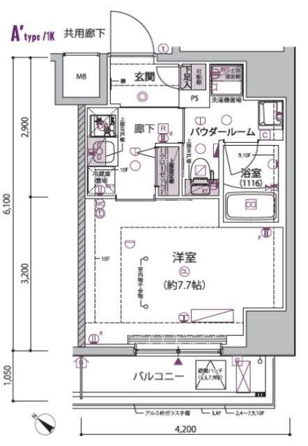 ARCOBALENO HORIKIRISHOBUEN(1K/5階)の間取り写真
