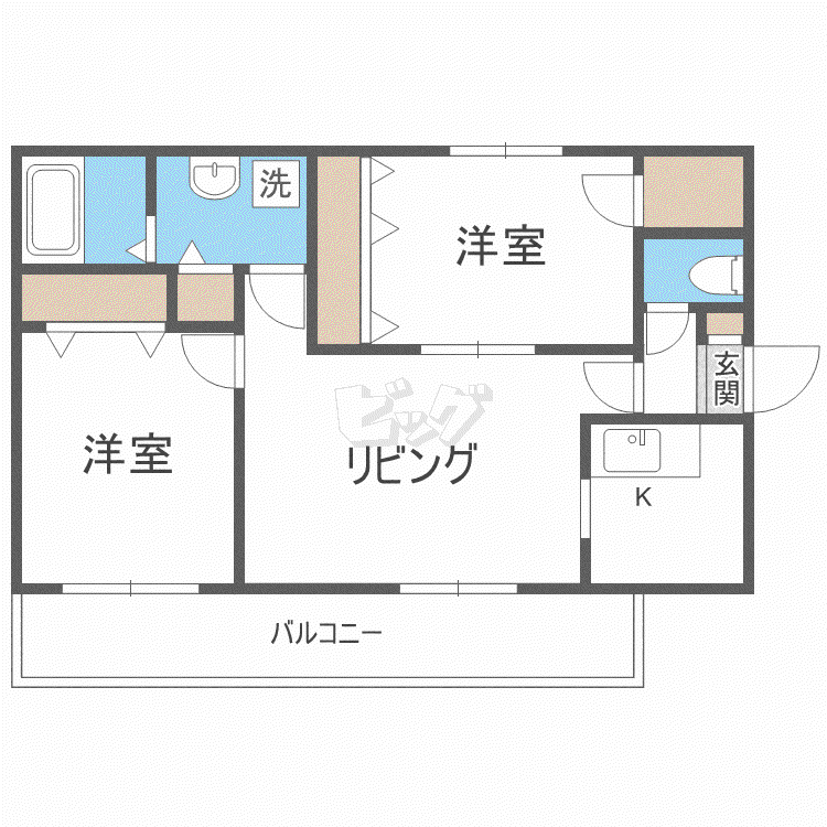 グランメゾン新川(2LDK/3階)の間取り写真
