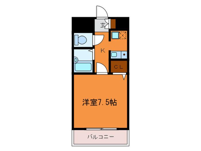グレース上汐(1K/4階)の間取り写真