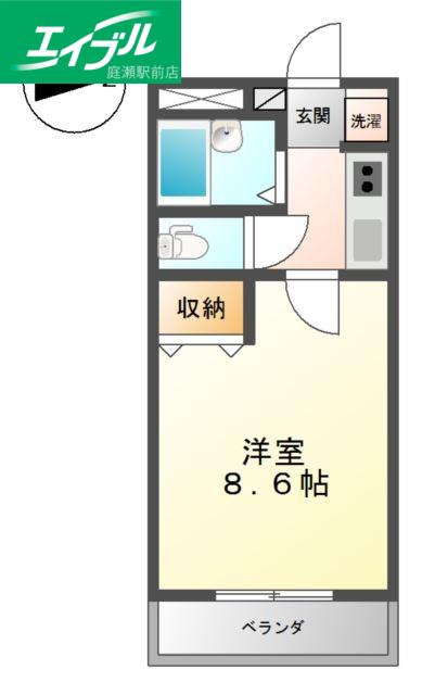 エステート山下(1K/1階)の間取り写真