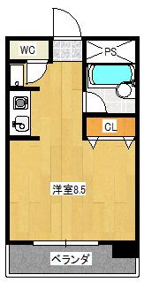 グレースビュウ国府台(ワンルーム/2階)の間取り写真