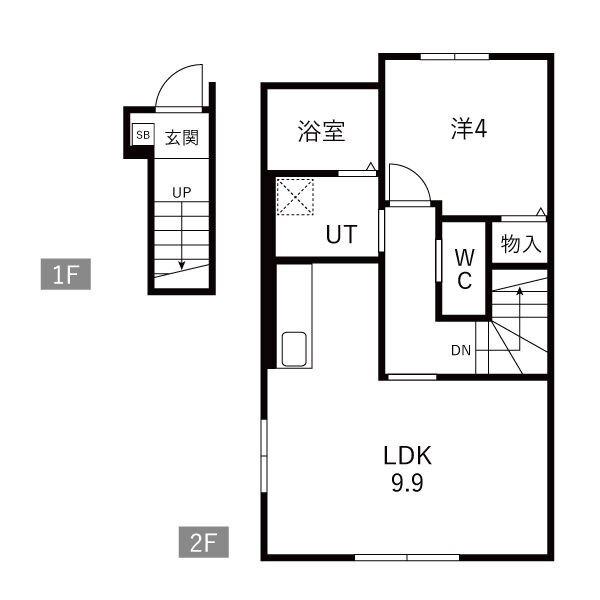 LEVEL VIJF A(1SK/2階)の間取り写真