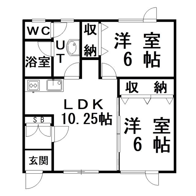 グランドール(2LDK/1階)の間取り写真