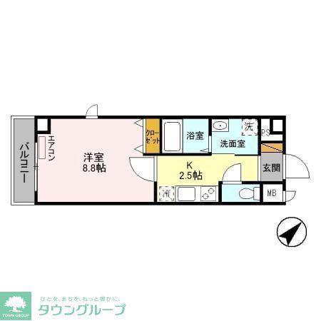 おおたかの森グラナリー(1K/4階)の間取り写真