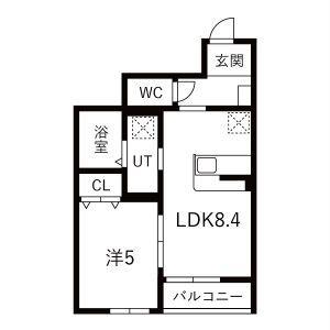 GRAN CLASS V(1LDK/1階)の間取り写真