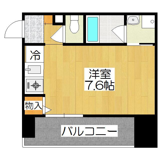 プロスペクト下鴨(ワンルーム/2階)の間取り写真