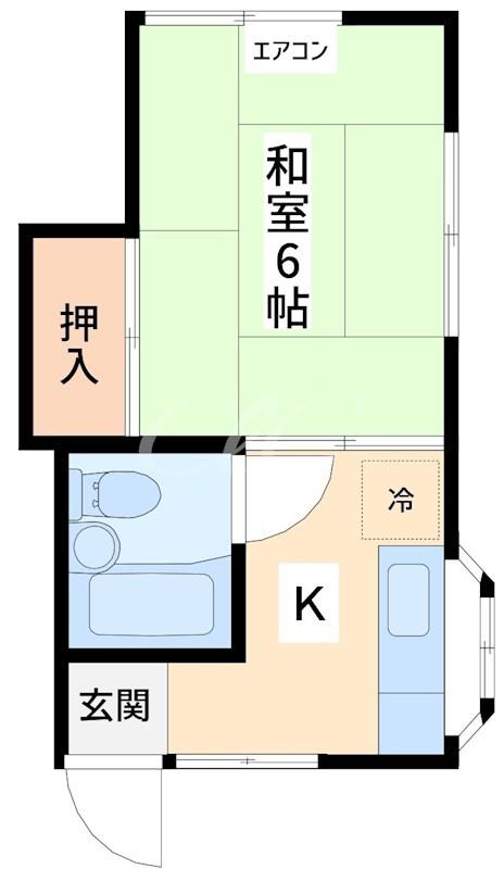 シャルマンNM(1K/1階)の間取り写真