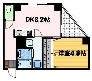 MKステーション花丘(1DK/3階)の間取り写真