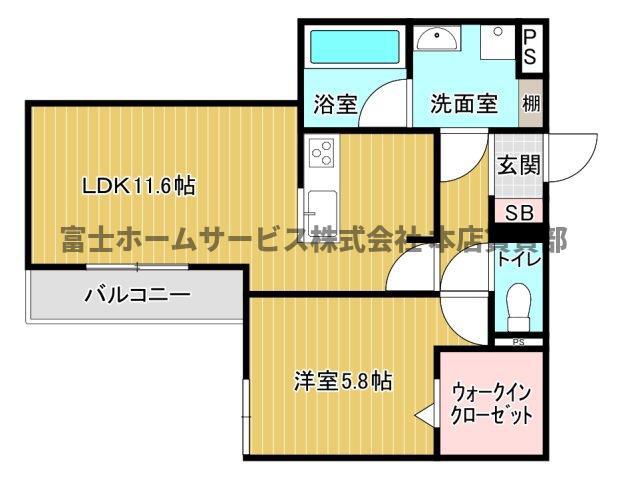 トリシア千躰(1LDK/3階)の間取り写真
