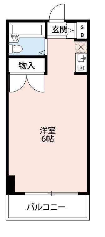 ブランニュー本厚木(ワンルーム/2階)の間取り写真