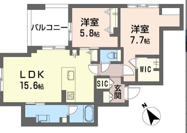 マイランド橋本(2LDK/3階)の間取り写真