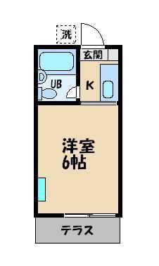 ハウスパストラル(ワンルーム/2階)の間取り写真