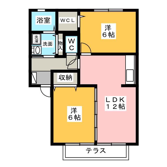 セジュール プレリー(2LDK/1階)の間取り写真