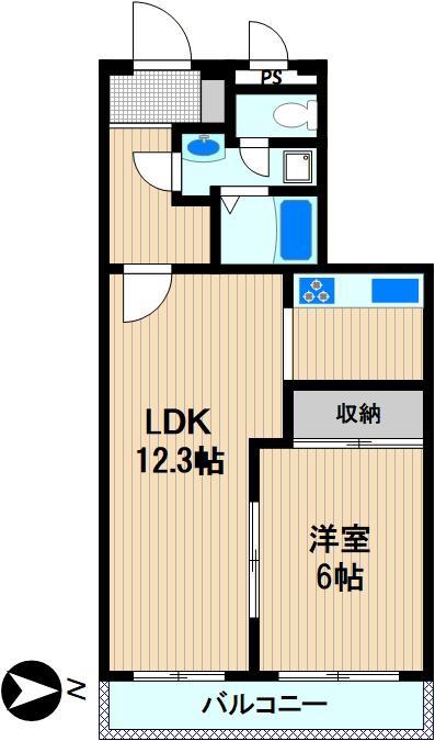 コンフォール鶴見(1LDK/2階)の間取り写真