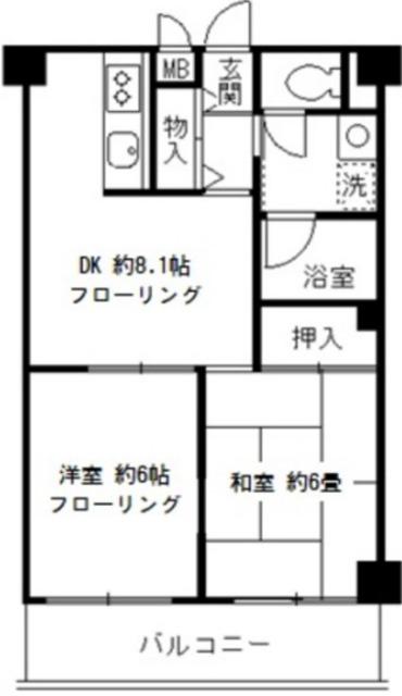 清晃マンション(2DK/2階)の間取り写真