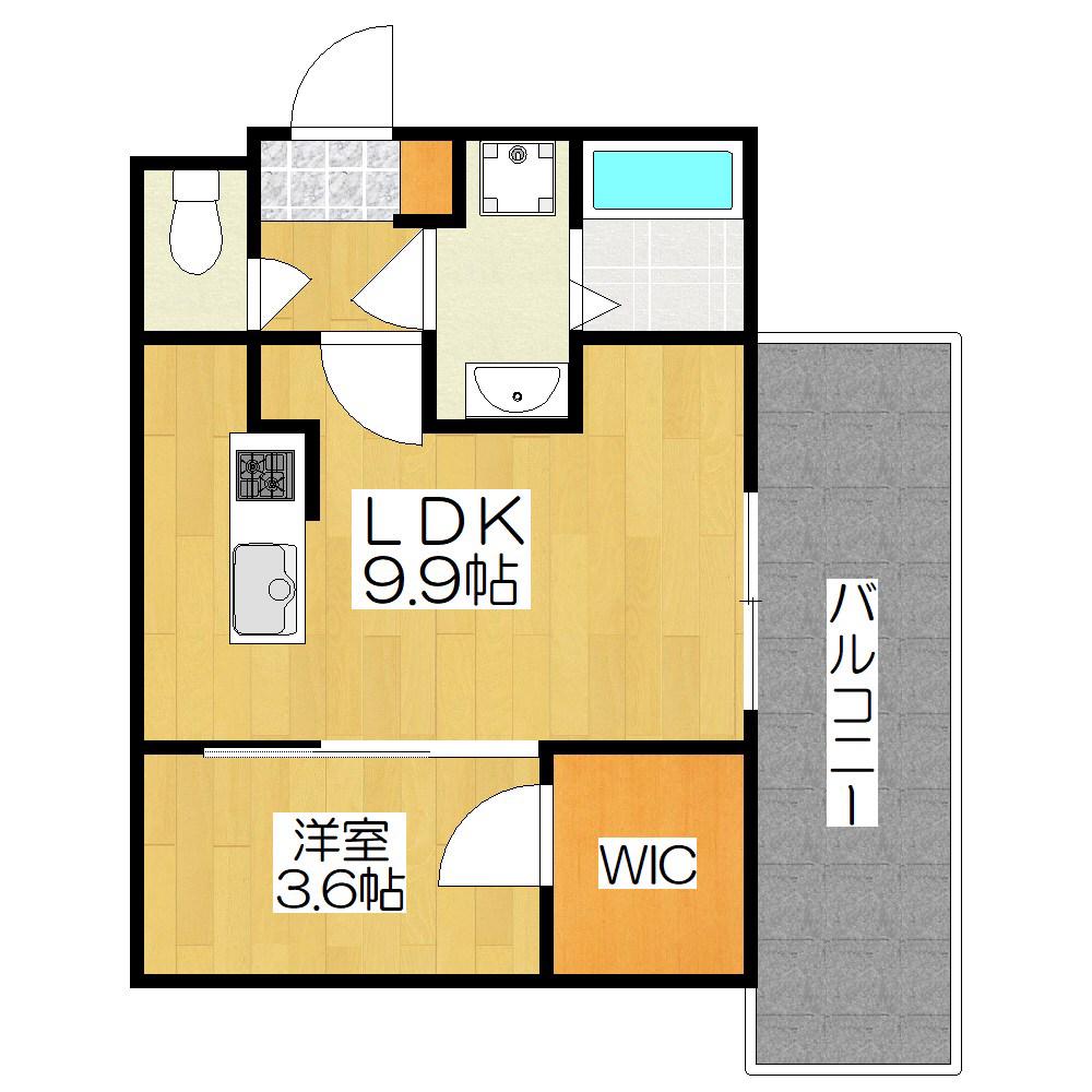 一乗寺北大丸町計画(1LDK/1階)の間取り写真