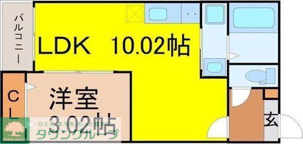 JACK UCHIDABASHII(1LDK/3階)の間取り写真