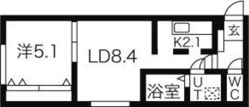 アクシズ171(1LDK/1階)の間取り写真