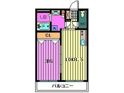 トキワブレイン(1LDK/3階)の間取り写真