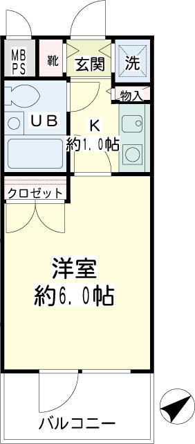 NICアーバンスピリッツ鶴見I(1K/2階)の間取り写真