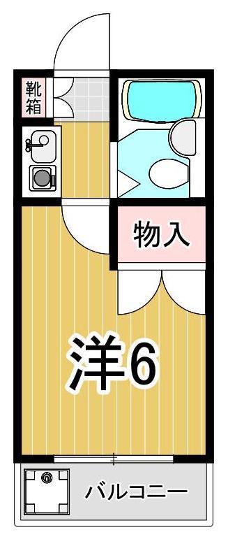 稲垣ハイツ(1K/2階)の間取り写真