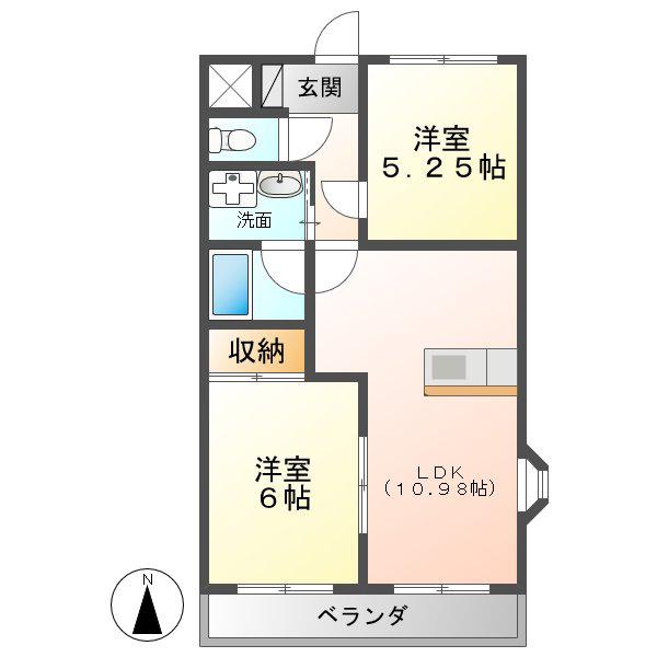 メゾンMA(2LDK/2階)の間取り写真
