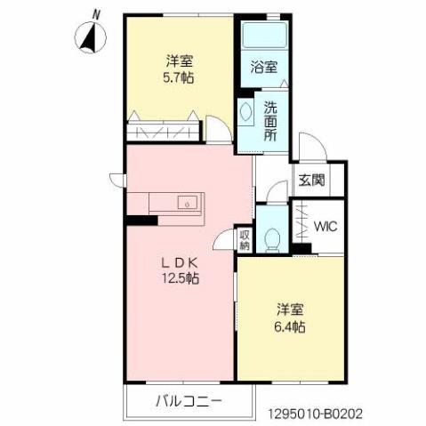 シャーメゾンソレイユB(2LDK/2階)の間取り写真