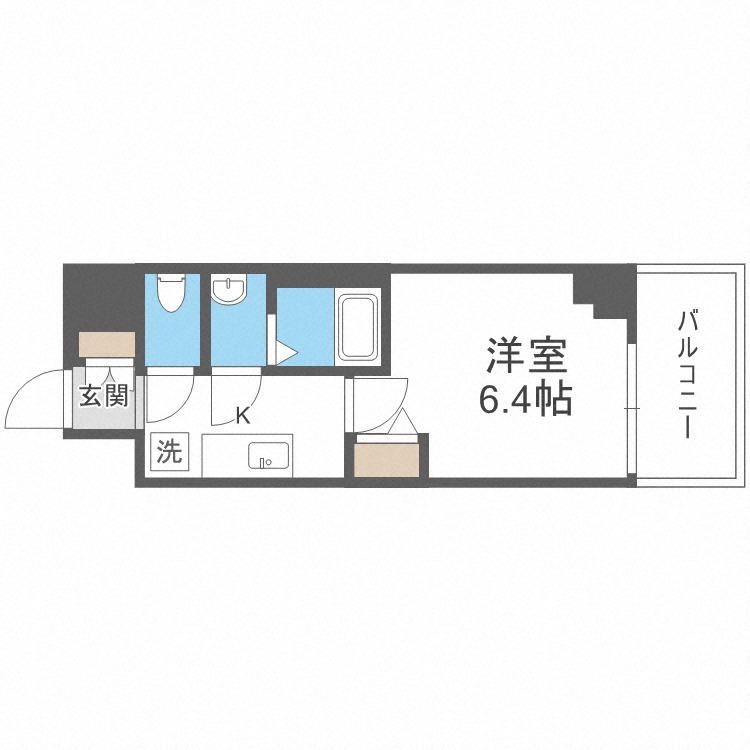 アドバンス大阪カーサ(1K/2階)の間取り写真