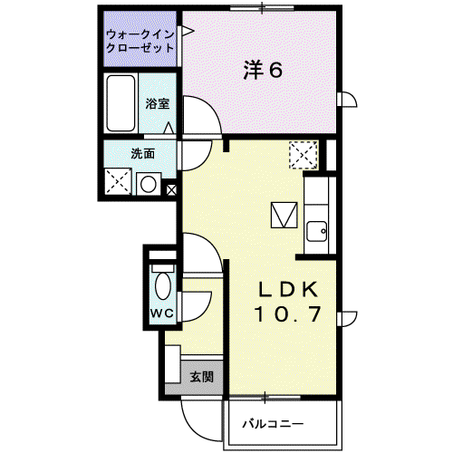 ビバレーゼ(1LDK/1階)の間取り写真