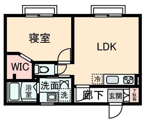 シティハイム清雅タチカワ(1LDK/2階)の間取り写真