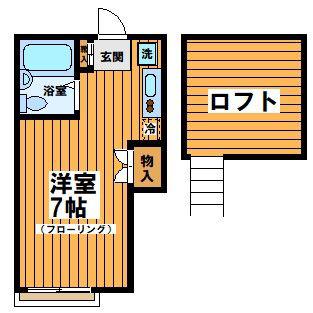 グレースステージ(ワンルーム/2階)の間取り写真