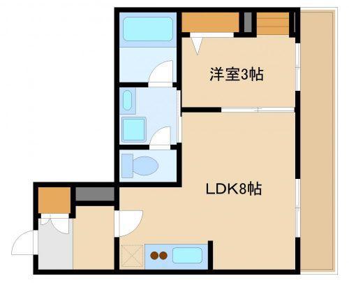 ウェルエクセレント(1LDK/3階)の間取り写真