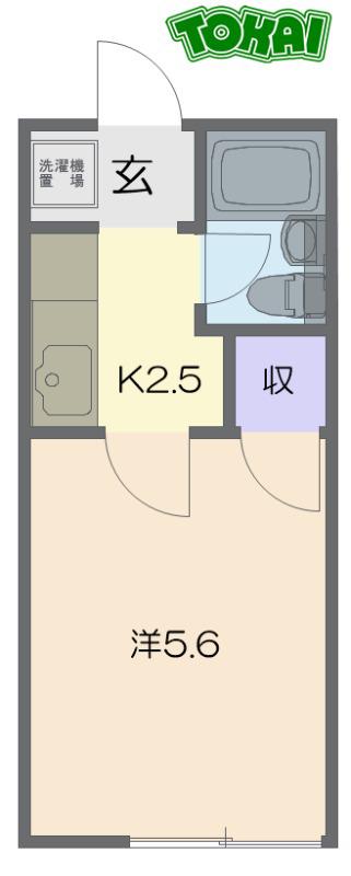 メゾンドフルール I(1K/2階)の間取り写真