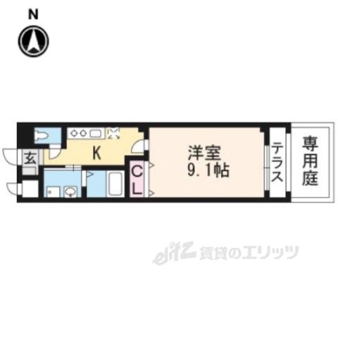 AC.COURT(1K/1階)の間取り写真
