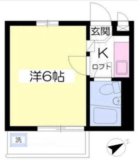 ジュネパレス市川第21(1K/1階)の間取り写真