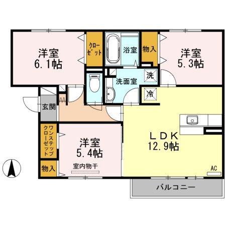 イーストピア手城(3LDK/3階)の間取り写真