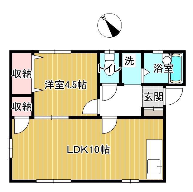 シンワウィルシャー(1LDK/1階)の間取り写真