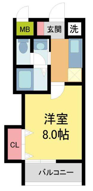 ビガーポリス133宝塚(1K/6階)の間取り写真
