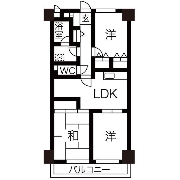 ユニーブル原央(3LDK/2階)の間取り写真
