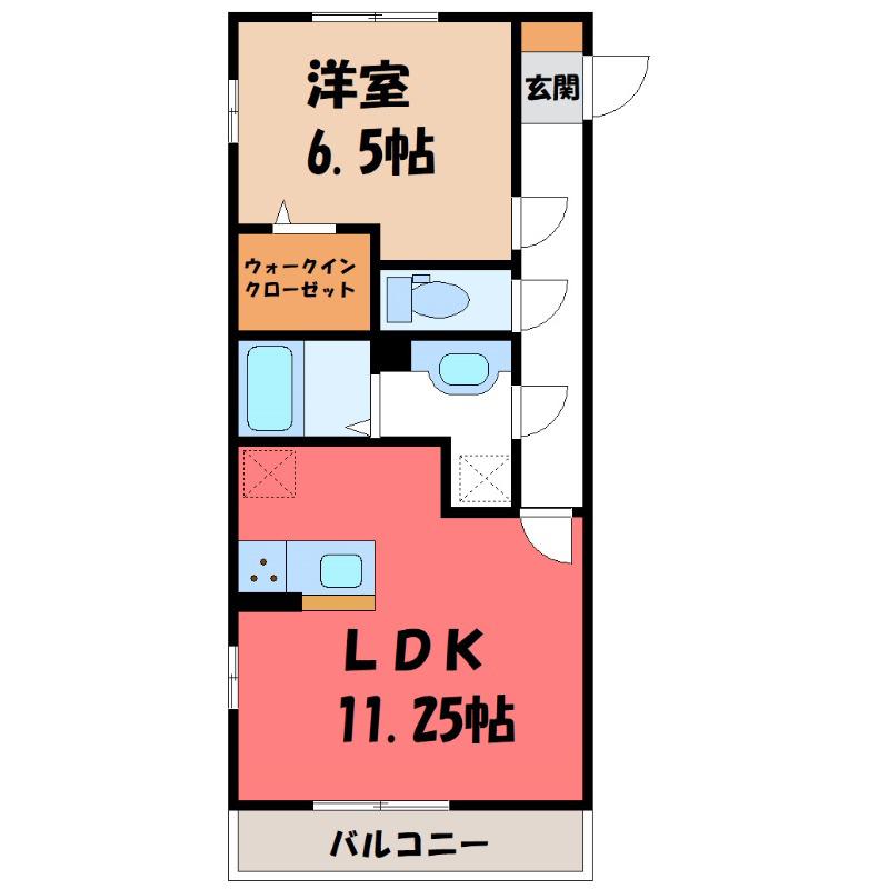 アロスネグロ(1LDK/2階)の間取り写真