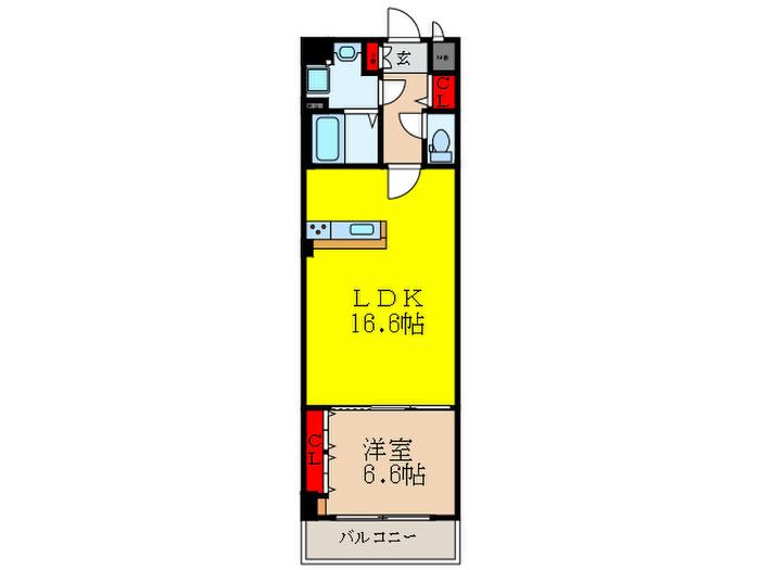 アルバトルナーレ江坂(1LDK/5階)の間取り写真