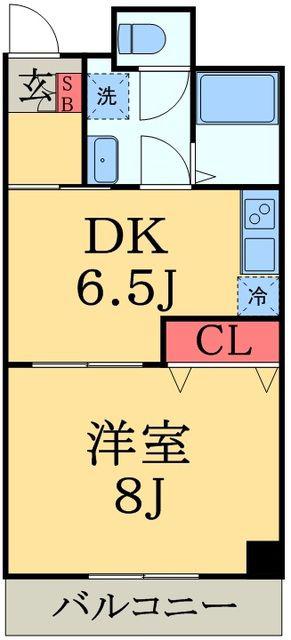 オーキッドレジデンス千葉中央(1DK/9階)の間取り写真