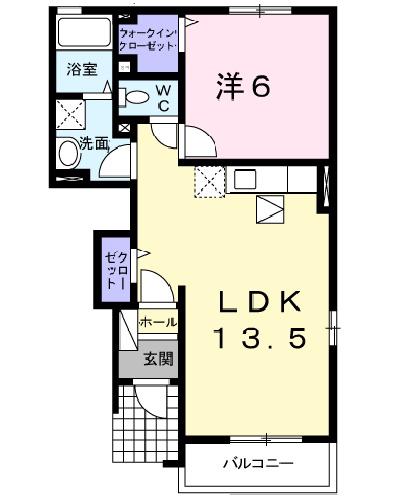 ベルメゾン(1LDK/1階)の間取り写真