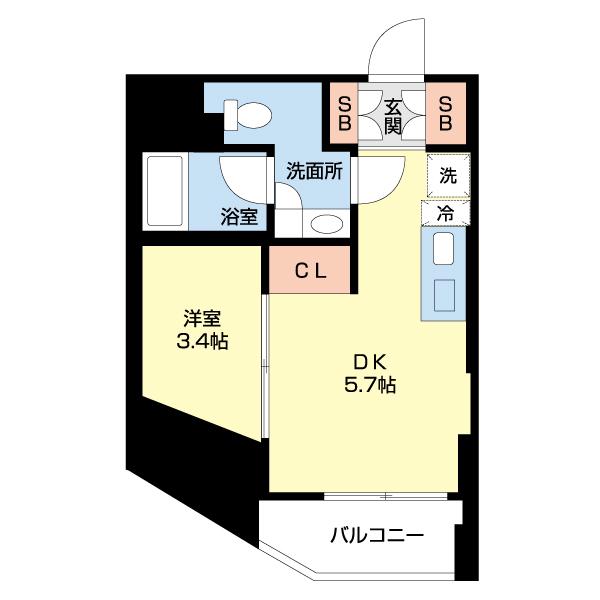 アレージュマン本郷2丁目(1DK/9階)の間取り写真