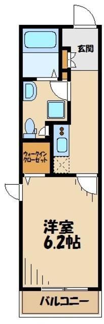 ミルクリークベルジュ(1K/1階)の間取り写真